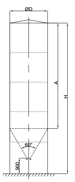 Skirted Raw-Material Silos